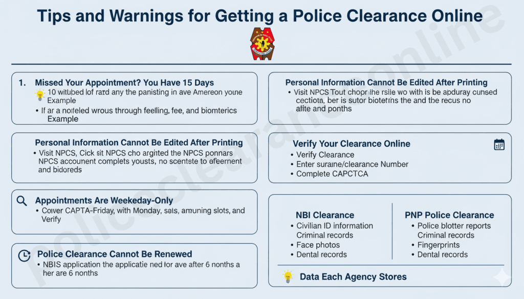 Tips and Warnings for Getting a Police Clearance Online